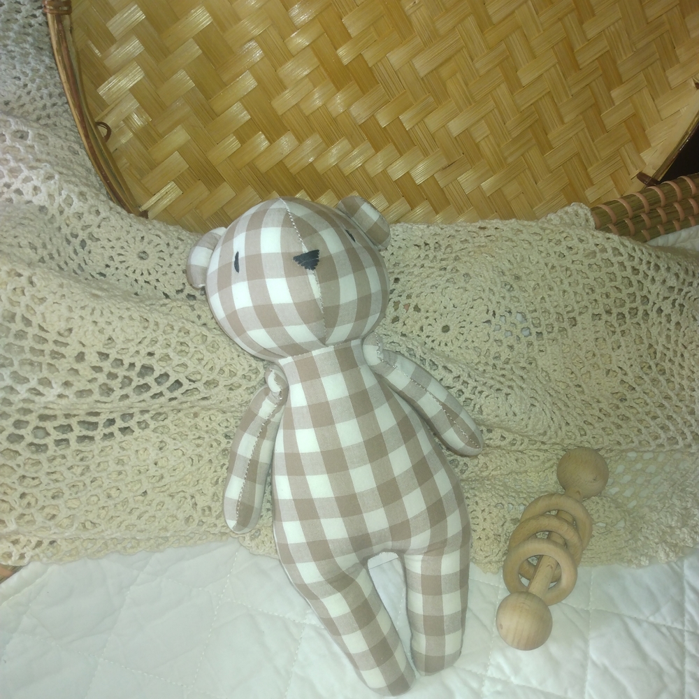 Plaid Checkered Teddy Bear Plush Toy